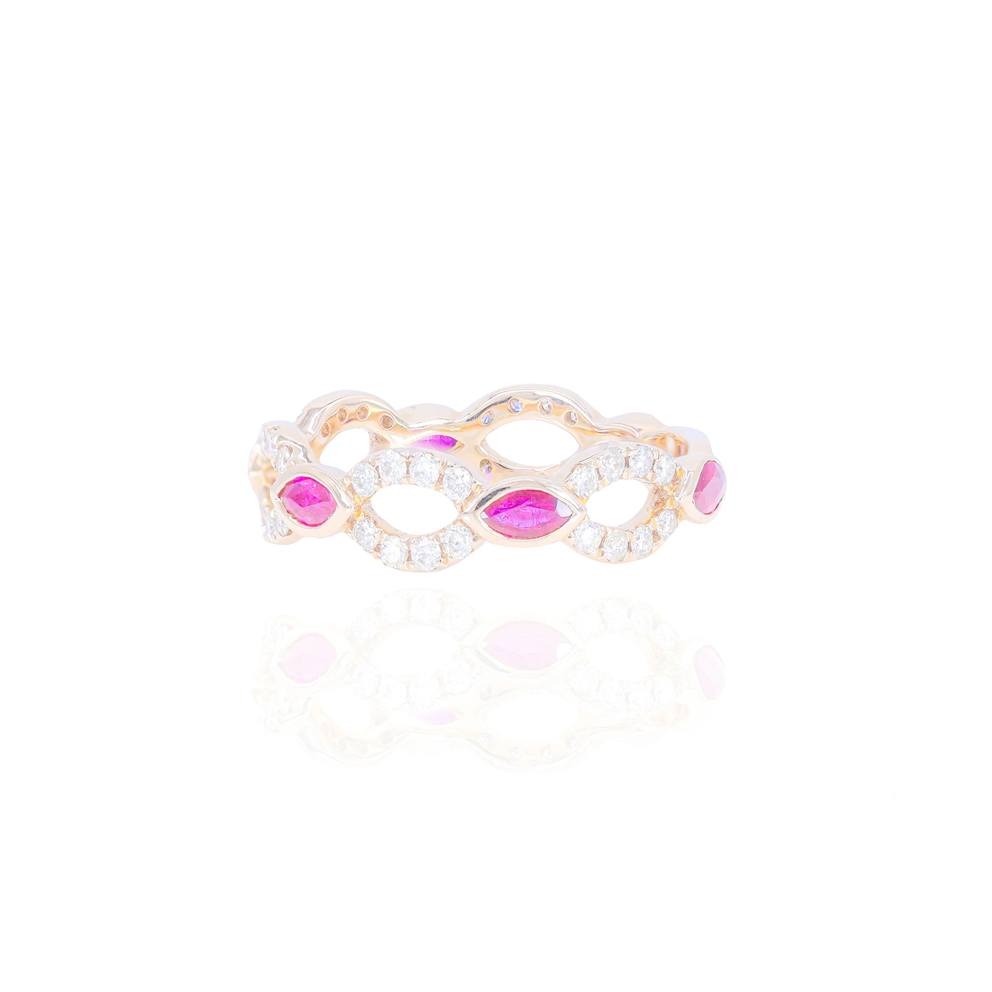 14k Rose Gold Natural Ruby & Diamond Ring