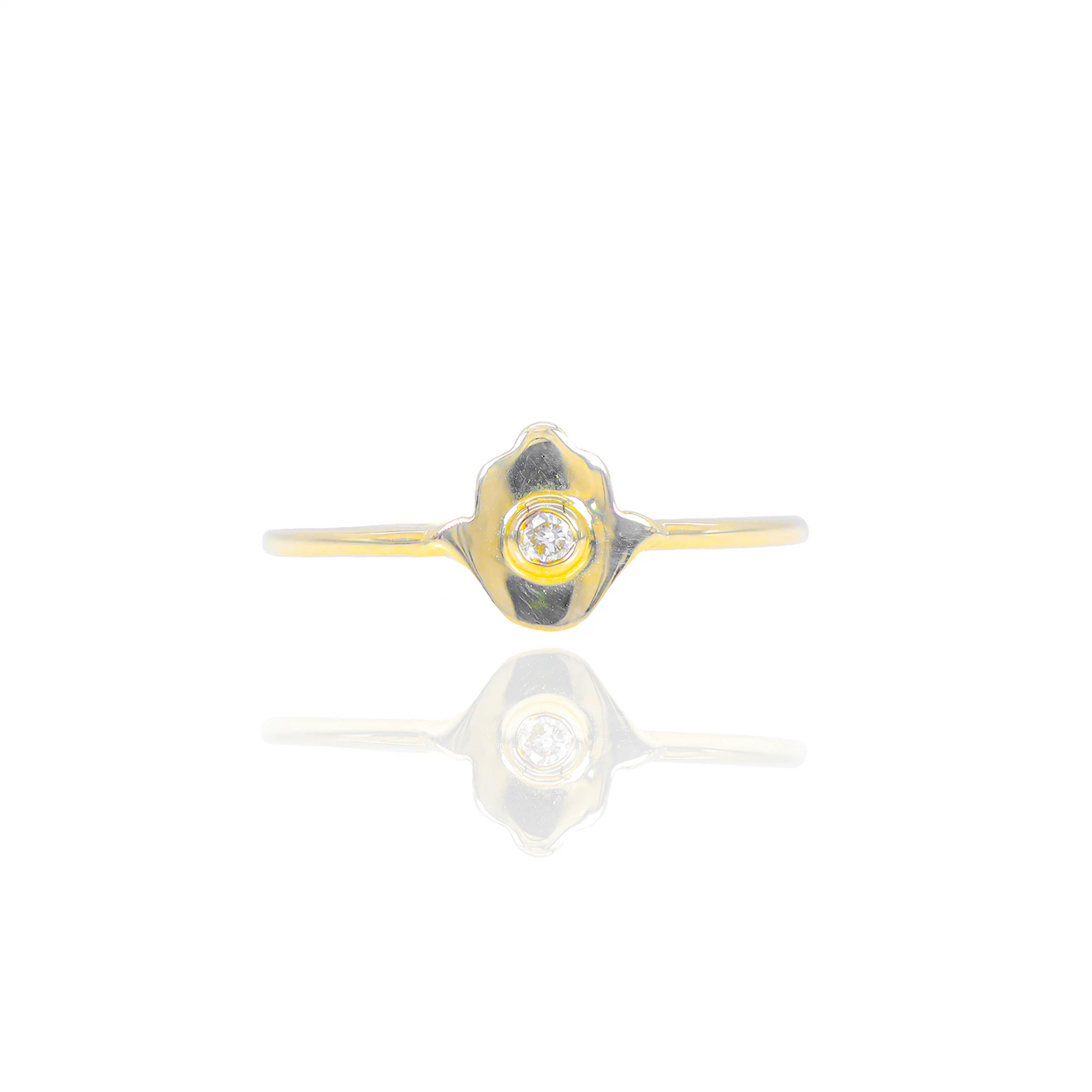 14k Gold Diamond Hamsa Ring